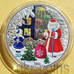 2013 Cook Islands Merry Christmas 1 Oz Silver Color Coin New Year Santa Claus