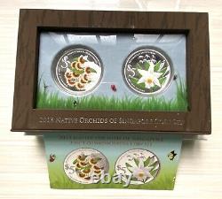 2013 Five Dollars Native Orchids 2-in-one Singapore 999 Silver Proof coin Set
