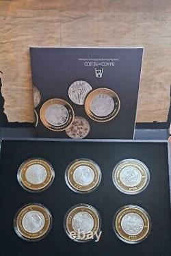 2013 Mexico Bimetallic SERIE III Silver 6 coins Herencia Numismatica box & COA