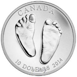 2014 Baby Gift Welcome to the World Pure Silver $10 1/2OZ Coin Canada Baby Feet