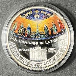 2014 Cook Island $5 1oz Wonderful Mosaic Giovanni in Laterano CONVEX Silver Coin