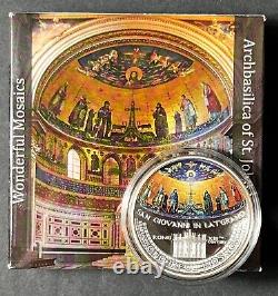 2014 Cook Island $5 1oz Wonderful Mosaic Giovanni in Laterano CONVEX Silver Coin