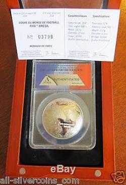 2014 FIFA World Cup Brazil Coins-10 EU Silver ANACS PR69 1st. Release #009
