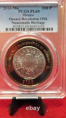 2014 MEXICO 100 PESOS 1916 Oaxaca Revolution Numismatic Heritage SilverCoin PL69