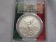 2014 Mo Pcgs Ms70 One Onza Mexico Silver Libertad Flag Label & Holder