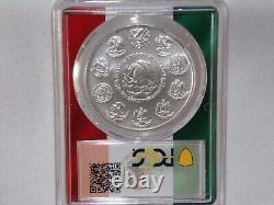 2014 MO PCGS MS70 ONE ONZA MEXICO SILVER LIBERTAD Flag Label & Holder