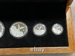 2014 Mexican Libertad 5 Coin Silver Proof Set Coa 555 Of 1000