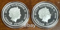2015 2x1oz Silver Coins Kathryn Janeway Voyager Transporter Set NEW UNOPENED BOX
