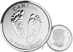 2015 CANADA $10 WELCOME TO THE WORLD Baby Feet. 9999 Silver. 5oz Proof Coin RARE