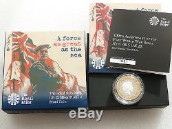 2015 First World War Royal Navy Piedfort £2 Two Pound Silver Proof Coin Box Coa