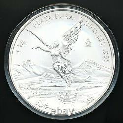 2015 Mexico 1 Kilo. 999 Fine Silver Libertad Uncirculated In Capsule