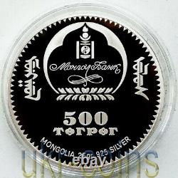 2015 Mongolia Russia 70 year Victory WWII Silver Proof Color Coin Moscow Kremlin