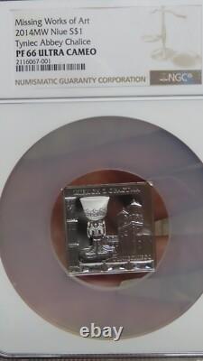 2015 Niue Tyenic Abbey Chalice Missing Works of Art NGC PF66.999 Silver 1 oz CO