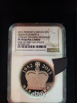 2015 Piedfort Queen Elizabeth ll Longest Reigning Monarch S5 PF70 UCAM First 500