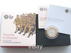 2016 First World War The Army Piedfort £2 Two Pound Silver Proof Coin Box Coa