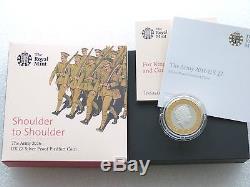 2016 First World War The Army Piedfort £2 Two Pound Silver Proof Coin Box Coa