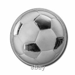 2016 Monarch 1 Oz Proof Like Silver Round Domed Soccer Roll Of 20 Coins! 20 Oz