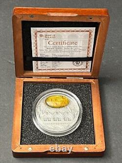 2016 Niue Baroque $5 Amber Art Series 2 oz Antique Finish Silver Coin