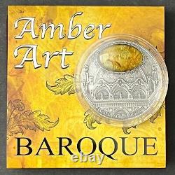 2016 Niue Baroque $5 Amber Art Series 2 oz Antique Finish Silver Coin