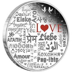 2016 Perth Mint Language of Love 2 OZ $2 two dollar SILVER PROOF COIN TUVALU