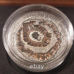 2016 Popigai Meteorite Crater 1 oz silver coin
