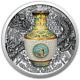 2016 Qing Dynasty Vase Proof Silver Coin With Real Porcelain