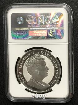 2017PM Falklands Reverse Proof Silver Crown, Britannia with Motto NGC PF 70 ER