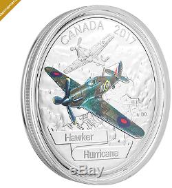2017 1 oz. Pure Silver Coin Aircraft of The Second World War Hawker Hurrican