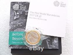 2017 First World War Aviation Piedfort £2 Two Pound Silver Proof Coin Box Coa