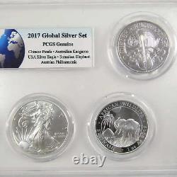 2017 Global Silver 5 Piece Set Unc/Proof PCGS Silver SKUCPC3595