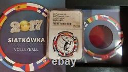 2017 MW Niue S$1 European Volleyball Championship NGC PF69 With Mint Box & COA OGP