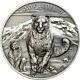 2017 Mongolia 500 Togrog Snow Leopard Antiqued 1 Oz. 999 Silver Coin 999 Made