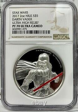 2017 Niue Star Wars Darth Vader Proof UHR 2 oz. 999 Silver Coin NGC PF 70 UCAM
