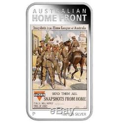 2017 POSTERS WW1 WORLD WAR Home League 1oz Silver Rectangle Proof Coin NGC PF70