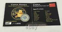 2017 Panda gold black empire 30 gram China silver coin black Rhodium and gold