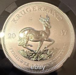 2017 S. African Silver KRUGERRAND NGC SP69 FDOI signed by Tumi Tsehlo