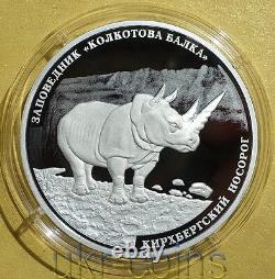 2017 Transnistria Fossil Rhinoceros Silver Proof Coin Prehistoric Animal Fauna