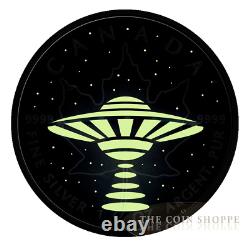 2017 UFO Glow in the Dark 1 oz pure silver Maple Leaf coin