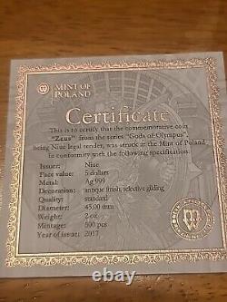 2017 Zeus Gods of Olympus 2 oz Ultra High Relief Pure Silver Coin