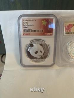 2018Silver Coins NGC and PCGS Ms 69 Silver 999 Coins China Panda And Australia