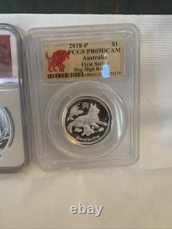 2018Silver Coins NGC and PCGS Ms 69 Silver 999 Coins China Panda And Australia