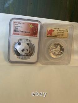 2018Silver Coins NGC and PCGS Ms 69 Silver 999 Coins China Panda And Australia
