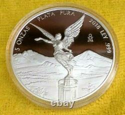 2018 5 oz Silver Libertad PROOF! Coin in Capsule! RARE! Pop of 5,000 ONLY