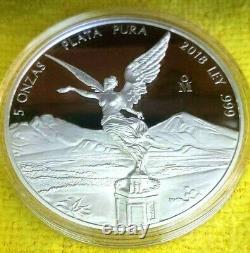 2018 5 oz Silver Libertad PROOF! Coin in Capsule! RARE! Pop of 5,000 ONLY