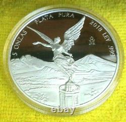 2018 5 oz Silver Libertad PROOF! Coin in Capsule! RARE! Pop of 5,000 ONLY