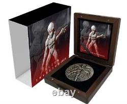 2018 Alien Invasion 2 oz Pure Silver Coin with Ruby Swarovsky Crystals