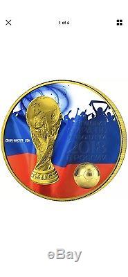 2018 FIFA World Cup Silver Coin 3 Rubles Russia 24kg Gold Gilded