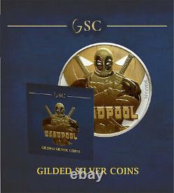 2018 Gilded Silver Deadpool 1Oz. 999 24k Gilded Coin PM Edition