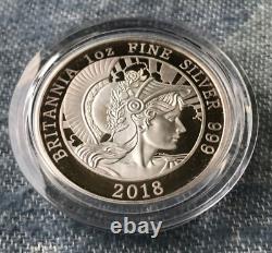 2018 Great Britain 1 Oz Proof Silver Britannia in Original Mint Packaging withCOA