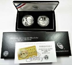 2018-P World War 1 Centennial Proof Silver Dollar & Army Medal Set US Coin20516E